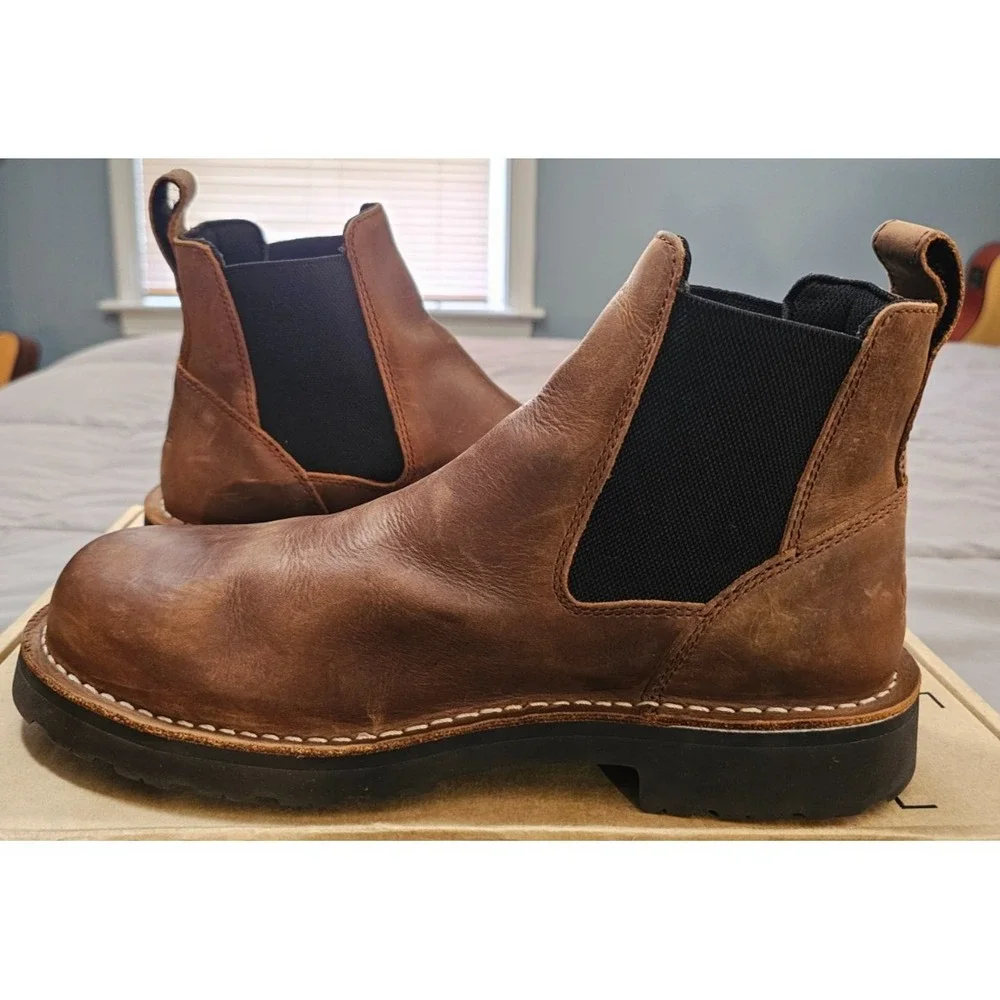 Danner® (Men's 11 WIDE) Bull Run™ STEEL TOE Chelsea Boots in Tobacco - $250